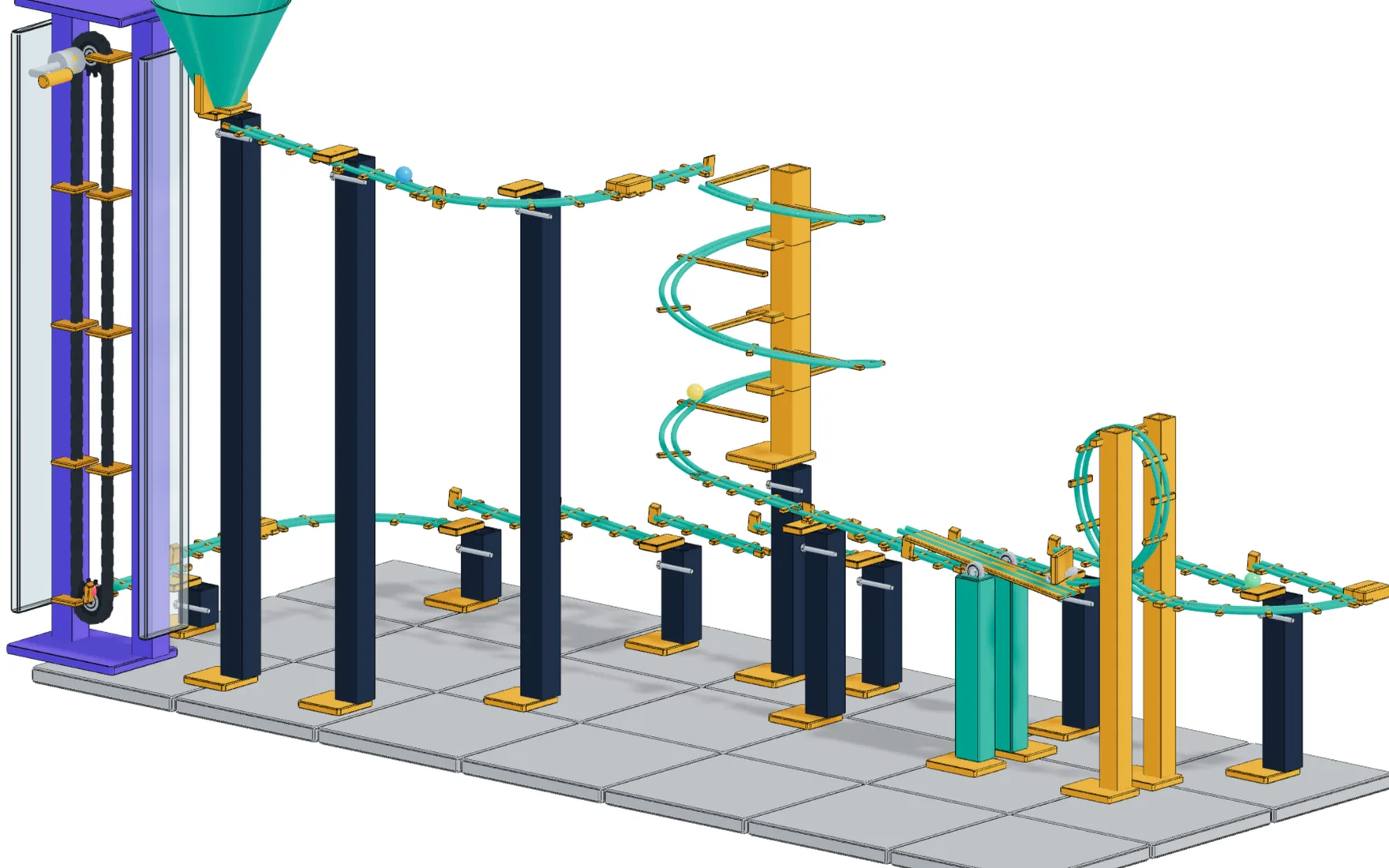 Parametrisch konstruierte, modulare Murmelbahn als 3D-Druck-Baugruppe